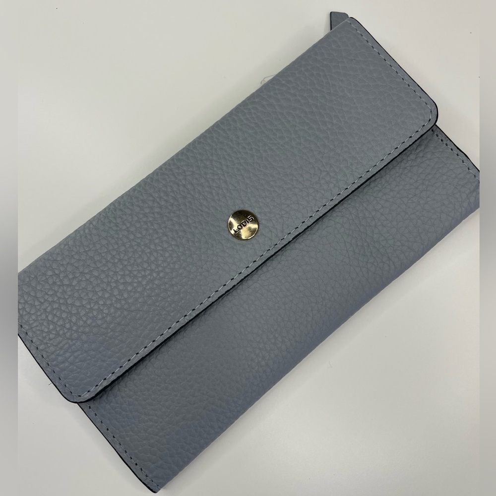 Lodis Elegant Gray Leather Wallet NWOT